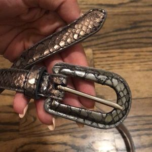 Express Accessories - Silver skinny snake skin belt Express Accessories - Silver skinny snake skin belt